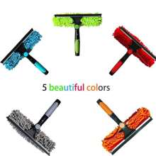 1pc Heavy-Duty Window Cleaning Brush & Squeegee – Extendable Stainless Steel Handle,Reusable Squeegee Brush, Suitable For Outdoor And Glass Cleaning, Includes Multiple Components And Machine Washable Chenille Fabric, Brush Cleaning Tools