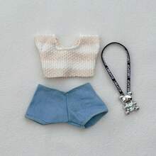 1件娃娃17cm工装裤系列服装套装（只卖衣服），可拆卸，一代二代鲁布衣，适合坐姿派对装扮。可作为同学毕业的小礼物。