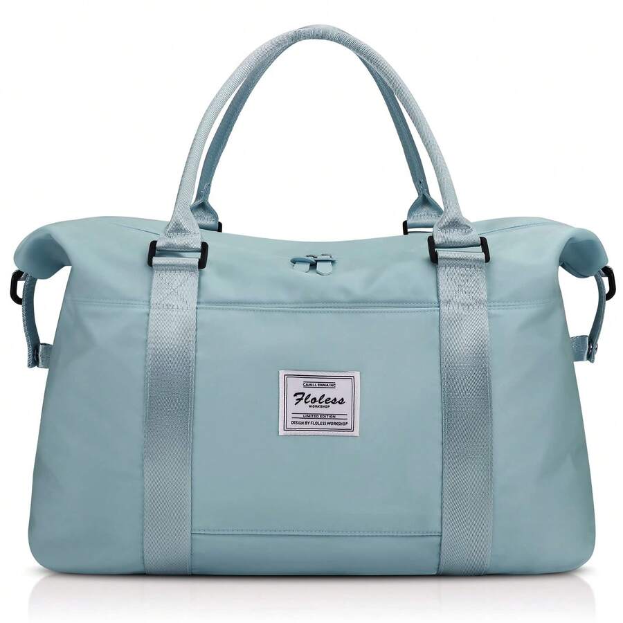 Travel Duffle Bag Large Sports Gym Bag Carry On Bag Waterproof Shoulder Weekender Bag Overnight Bags For Women Lightweight Gym Tote Bag Luggage Bag Hospital Bag Duffel Bag With Wet Pocket - Màu xanh lam - Xem 1