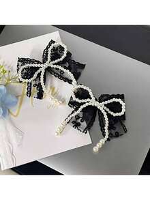 2个/1对 优雅蕾丝仿珍珠蝴蝶结鞋夹 - 耐用塑料材质，镂空设计 - 女士理想礼物，适用于高跟鞋、运动鞋和休闲鞋，鞋履配件 | 优雅蝴蝶结设计 | 耐用塑料装饰，鞋履配件，礼物，母亲节礼物，卧室装饰，花园装饰，厨房装饰，夏季，海滩，旅行必备，房间装饰，软萌，毕业季 - 彩色 - 查看 5