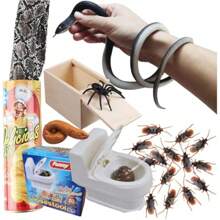 Prank Kit Funny Gag Gifts Realistic Rubber Snakes Fake Roaches Surprise Spider Box For April Fools Day Halloween Party Decoration - 如圖 - 查看 1