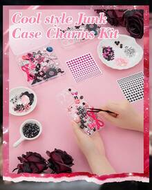 Junk Case Charms,Junk Case Kit For Customizing Diy Cases,With Cute Bow,Flatback Pearls,Letter Beads, Aesthetic Big Decor For Personalization - Cute Pink - View 12