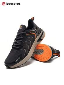 baasploa 男士跑步鞋 轻便步行鞋 网面时尚男士户外运动鞋 春季网球跑步时尚运动鞋，户外鞋 运动鞋 学生鞋，复古跑步鞋，复古休闲鞋（如果您的脚较宽，请选择大一码） - 深灰色 - 查看 4
