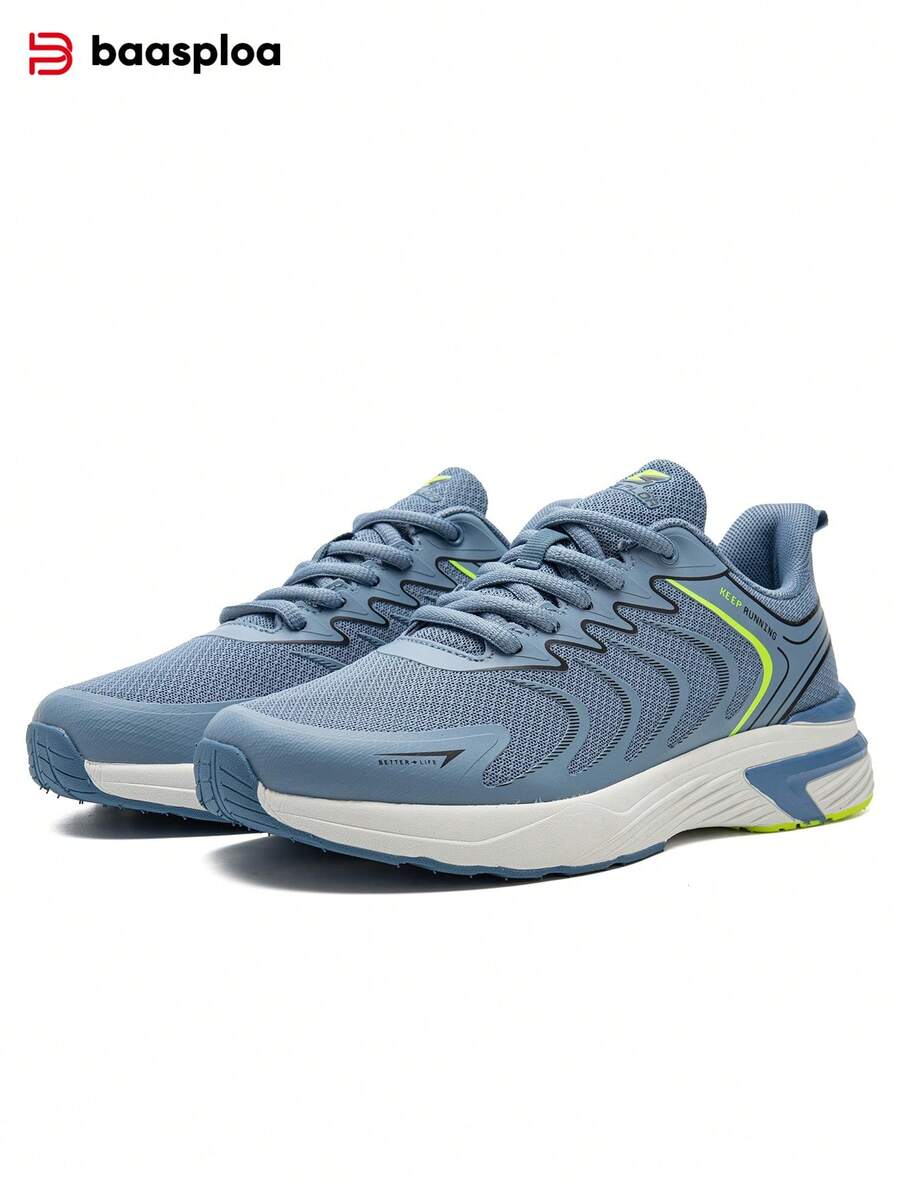 Baasploa Men's Running Shoes Lightweight Walking Shoe Mesh Ventilation Fashion Male Outdoor Sports Sneakers Spring Tennis Running Fashion Sneakers - 藍色 - 查看 1