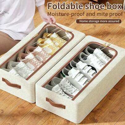 1 件米色可见鞋子收纳盒，大容量免安装鞋子收纳盒，多功能可折叠加厚钢架床下衣物收纳盒连衣裙裤子鞋子牛仔裤靴子裙子卧室,收纳盒,收纳盒,家居收纳,白色 T 恤女士,黑色裤子女士,女士冬装,连衣裙,女士冬装,优雅女士连衣裙,女士白衬衫,长袖,女士白色连体裤,女士春装,女士春装,春季,春装,极简主义,夏季上衣