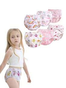 3/6pcs Pack Cartoon Print Training Pants, Washable Learning Underpants, Breathable Potty Training Cloth Nappy, Leakproof, Unisex, All Season Infant Underwear - Perfect Gift