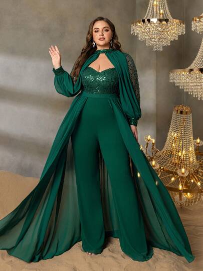 Elegante mono de gasa con cuello alto, adecuado para galas formales, bodas, bailes, eventos de alfombra roja y banquetes de alta gama