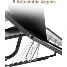Foldable Laptop Desk, Adjustable Laptop Table With Cup Holder, Portable Bed Tray Table For Working, Reading, Eating, And Studying, Ergonomic Notebook Stand With Non-Slip Design - Black - View 4