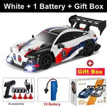 1辆1:24比例遥控赛车 - 宝马/GTR/特斯拉/野马/四驱漂移高速车（包含电池组、螺丝刀、充电线、说明书），逼真遥控赛车模型玩具，男孩礼物，生日、感恩节、圣诞节、万圣节