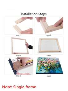 1 pièce de cadre photo en bois assemblé par mortaise et tenon de couleur bois naturel / Cadre photo en bois fait main DIY / Cadre photo en bois de tailles multiples / Cadre photo en bois de grande taille - Multicolore - Voir 9