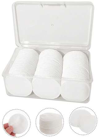 10/20/30/50/100 piezas Almohadillas de maquillaje circulares desechables, Almohadillas desmaquillantes, Limpiador facial, Juego portátil de viaje