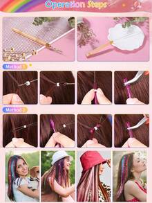 Hair Tinsel Sparkly Hair Extensions Set, For DIY Styling, Festival Looks & Party Hair Accessories