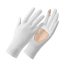 زوج من قفازات النساء الصيفية، قابلة للتنفس، مضادة للأشعة فوق البنفسجية، مضادة للانزلاق، راحة اليد قابلة للمس الشاشة، مناسبة للرياضات الخارجية والقيادة والدراجات