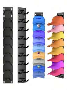 1pc Plastic Baseball Cap Organizer, Wall Strong Adhesive Hat Rack, Multi-Layer Hat Storage Display Rack, Wall Mounted Hat Hook, Can Accommodate Up To 18 Hats, Suitable For Closet Doors And Bedrooms. Small Iron Hat Storage Hook, Simple, Beautiful, Suitable For Closet Doors And Bedrooms - Multicolor - View 12