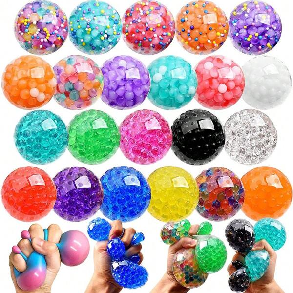 2/5/10/20/30/72pcs Stress Balls, Squish Squeeze Balls Bulk, Small Sensory Balls, Squeeze Fidget Balls, Stress Relief For Adults , Classroom Prizes, Party Favors, Birthday Gift, Goodie Bag Stuffers , Random Styles And Colours
