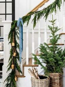 4/1pc Christmas Bell Ornament, Vintage Bronze Design Bell Ornament For Christmas Tree, Door, And Fireplace Decor, Christmas Wreath Accessory, Christmas And New Year Decoration