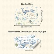 Kids Wall Stickers Cartoon Ocean Animals Educational Back To School Children's Room Decor Bathroom Home Decoration