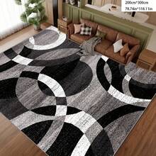1 tấm thảm hình học trừu tượng hiện đại, màu đen và xám, mặt sau chống trượt, có thể giặt bằng máy, chất liệu polyester, thích hợp cho phòng khách, sân vườn, sử dụng ngoài trời - Thảm trang trí Giáng sinh - Nhiều màu - Xem 17