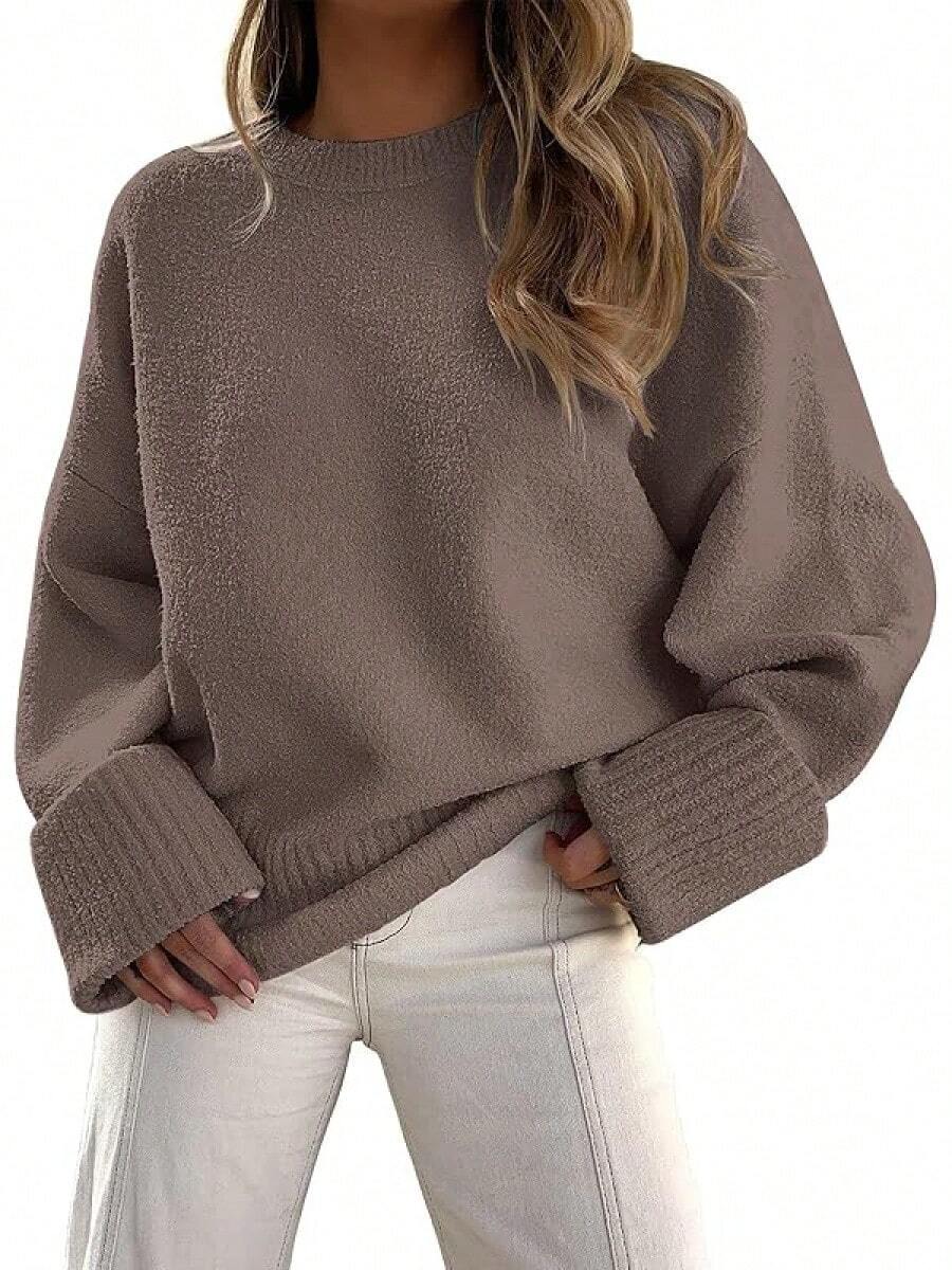 Women's Oversized Sweaters Fuzzy Chunky Warm Pullover Sweater/Vacation Outfits Women/Valentine Outfits For Women - 肉荳蔻 - 查看 1