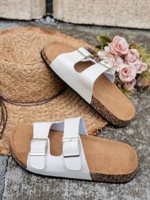 Women's Comfortable Adjustable Strap Slip-On Sandals With Soft Cork Insole