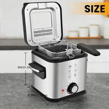 SUSTEAS 1500W Home Deep Fryer: A Kitchen Must-Have With Basket, Temp Control, Removable Lid & 2.5L Easy-Clean Pot - Ideal Gifts & Gift Ideas For Culinary Enthusiasts 304 Stainless Steel - Xem 8