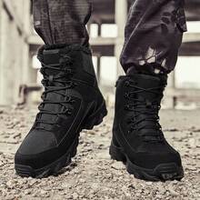 New Men's Autumn And Winter Sports Shoes Snow Boots, Outdoor Hiking Tactical Boots Training Military Boots Running Shoes, Warm And Fluffy, Outdoor Shoes, Outdoor Mountaineering Shoes - Black - View 9