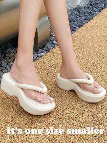 女式厚底涼鞋，新款時尚EVA輕質軟底舒適拖鞋，戶外海灘度假休閒鞋，純色