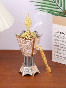 1Pc/1 Set Lightweight And Luxury Metal Incense Burner, Middle Eastern Arabic Style Aromatherapy Incense Burner, It Can Be Used As An Aromatherapy Diffuser, Aromatherapy Burner, Used In Home Decoration, Bedroom, Living Room (As A Centerpiece), Office, Yoga Place And Party, Creating An Elegant Atmosphere.