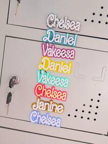 1pc Custom Acrylic Refrigerator Magnet, Double-Layer Personalized Name Tags In Blue, Pink, Yellow, And Green, Ideal For Decorating Cabinets And Boxes, Perfect Gift For Family, Colleagues Or Friends, Name Magnet,Playful Design, Vibrant Colors, Magnetic Name Tags,Delicate Romance - Fridge Magnets - View 5