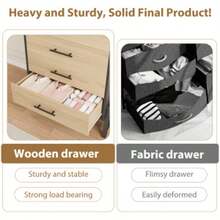 strundghti 6 Dresser For Bedroom, 52" Wide Dresser, Wide Drawer With Storage Freestanding, Wooden Closet Storage Chest For Living Room, Bedroom, Entryway - 黑色 - 查看 5
