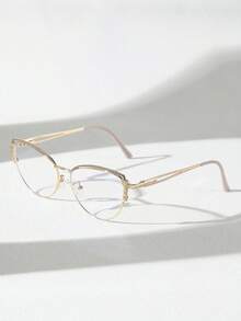 زوج من النظارات المعدنية ذات إطار عين القطة المناسبة للمراهقين من عمر 14-16 سنة، للاستخدام اليومي والديكور والعودة للمدرسة والعطلات والسفر وحفلات الهالوين والتصوير الفوتوغرافي