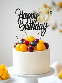 1pc Minimalist Acrylic Number & Letter Age Cake Topper, Birthday Baking Decoration Flag - Multicolor - View 4