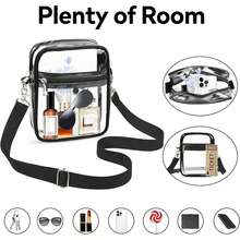 Clear Crossbody Bag, Stadium Approved Clear Bag For Concerts,Sporting Event For Women And Men Pvc Bag