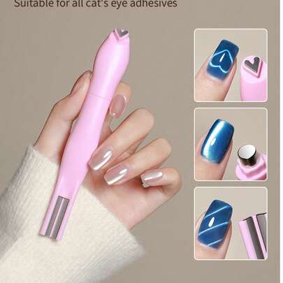 annies 粉色强力爱心猫眼磁铁心形蛇纹2025新款可拆卸美甲工具猫眼磁铁1个/3个装