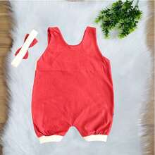 Overalls + Headband Set – Baby Girl Cow Print Size RN To 3 Months - 紅色 - 查看 4