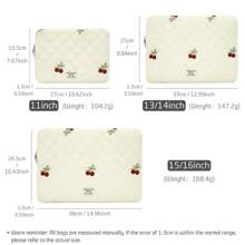 VALUEWIN Cute Cherry Laptop Sleeve Tablet Bag Fit In 13 Inch Laptop Carrying Case Bag For & IPad Cute Puffer Laptop Sleeve Tablet Cover Bag For Girls/Student Notebook Protective Cover Shockproof Pouch Bags