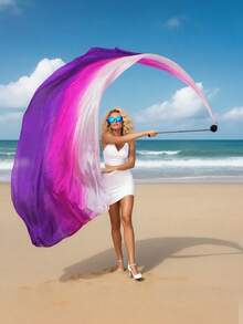 1pc Swinging Ball & Ombre Shawl, Creative Ribbons, Ideal For Sports Event Opening Ceremony, Opening Dance, Belly Dance