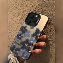 Laser Blooming Purple Flower Print Phone Case,Suitable For IPhone17/IPhone17 Air/IPhone17 Pro/IPhone17 Pro Max/16 Pro Max/15 Pro Max/14 Pro Max/13 Pro Max/12 Pro Max/11 Pro Max , Compatible With Samsung Galaxy Series A54/A53 - 透黑 - 查看 3