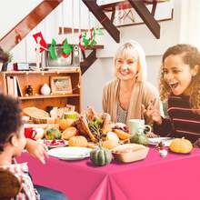 4 件塑料桌布，108x54 英寸防水桌布，霓虹绿粉色橙黄色，适用于生日派对圣诞节、花园家具罩、室内外使用、床罩装饰 - 彩色 - 查看 6