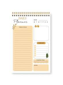 52页待办事项笔记本，6.5 x 9.8英寸：多功能分区，螺旋装订，每日计划记事本，任务清单整理器，办公学习用品，桌面配件，万圣节和圣诞节礼物 - 彩色 - 查看 10