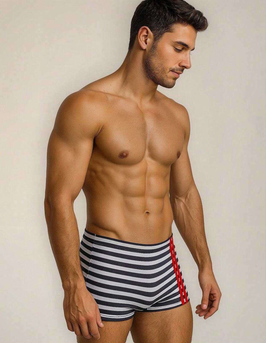 Sunga Masculina Boxer Estampada Sullins Praia Natação - Preto - Visão 1