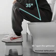 防水蹲凳，浴室脚踏，加厚马桶凳，蹲姿辅助工具，适用于孕妇、儿童、成人和老年人，防滑，防水浴室脚踏，防滑增高座椅，35°人体工学设计，耐用塑料材质，老年人和残疾人辅助踏凳，实用浴室配件 | 舒适生活解决方案 - 彩色 - 查看 6