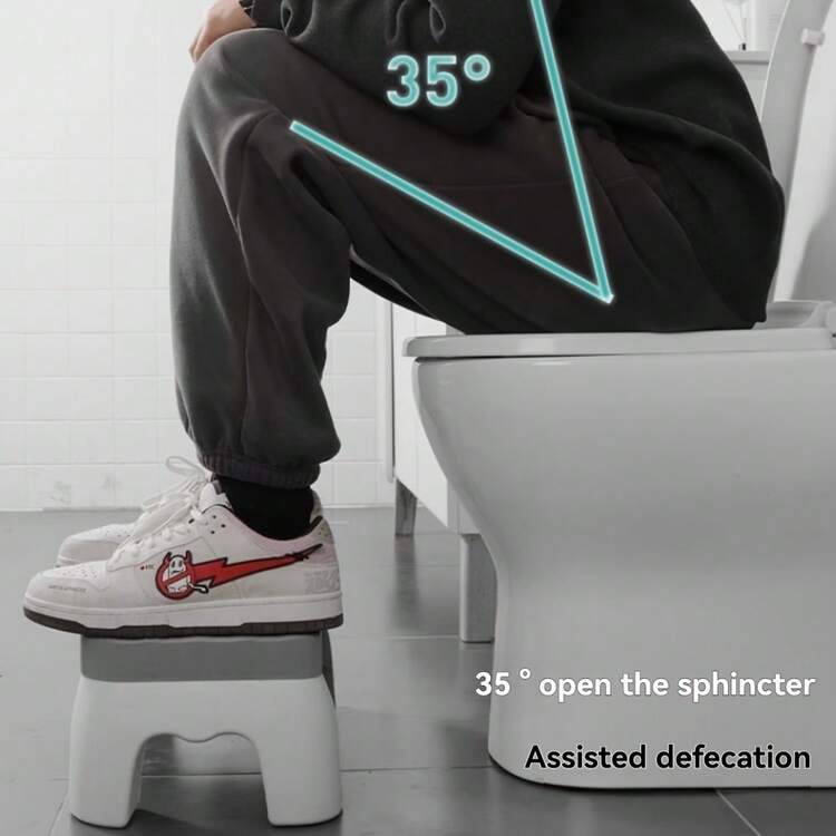 Vattentät knäböjspall, fotstöd för badrum, förtjockad toalettpall, knäböjsverktyg, lämplig för gravida kvinnor, barn, vuxna och äldre, halkfri, vattentät fotstöd för badrum, halkfri upphöjd sits, 35° ergonomisk design, slitstarkt plastmaterial, extra pall för äldre och funktionshindrade, praktiskt badrumstillbehör | bekväm boendelösning - Multifärgad - Visa 5
