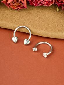 16G Women's Lip Ring, Nose Ring, Cartilage Hoop, Horseshoe Earrings, Low Allergy Stainless Steel, Butterfly, Star, Heart, Pearl Designs, 10mm Diameter