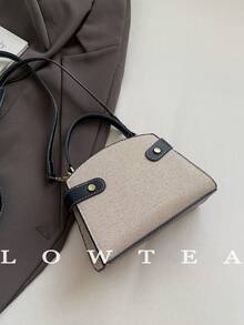 low tea Túi xách nữ mùa hè mới, họa tiết vải thiều, túi đeo chéo thời trang có dây đeo điều chỉnh được, túi đeo vai đơn giản màu trơn cao cấp với trang trí kim loại, túi xách thời trang nữ. - Nhiều màu - Xem 10