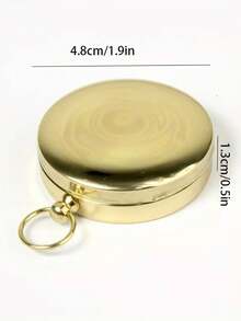 1个高品质铜质指南针，怀表式设计，金色，精致户外露营用品，带夜光功能 - 彩色 - 查看 6