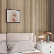 1 Roll Thick 3D Wood Grain Shapes & Stripes Vinyl Wallpaper, Self-Adhesive Peel And Stick, Suitable For DIY Wall, TV Background, Ceiling, Kitchen, Living Room, Bedroom, Wall Furniture Renovation And Home Decor, 118in X 15.7in