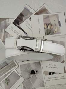 Automatische Gürtelschnalle, weiß, Herbst, Halloween Herbst-Winter Accessoires, geeignet für Teenager, Jugendliche, Herren, Lässig, Outdoor, Sport, Urlaub, Abschlussgeschenke, Geburtstag, Alltagskleidung