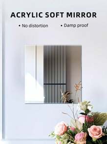 4/6/8 件方形镜面墙贴，2 毫米厚亚克力材质 3D 镜面墙砖，适用于客厅、卧室、厨房、浴室。 - 彩色 - 查看 3