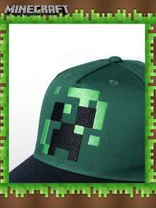 1pc Minecraft Officially Licensed Creeper Fashionable Canvas Hat Baseball Cap Peaked Cap Daily Commuting Working Travelling Adjustable Outdoor Sun Hat For Family Friends Funny Birthday Party Gift